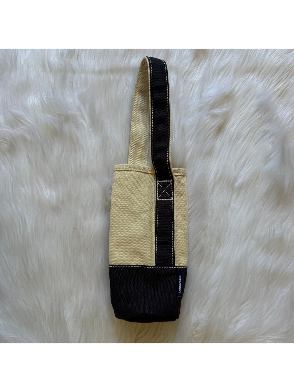 Lands End Boat & Tote Wine Bag Blue/Cream